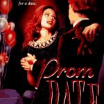 Cover of Prom Date by Diane Hoh, white teen girl dancing with a white guy, back to the reader, entire cover done in reds and blacks