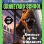Tom B Stone Revenge of the Dinosaurs cover, t-rex coming through the wall of a school
