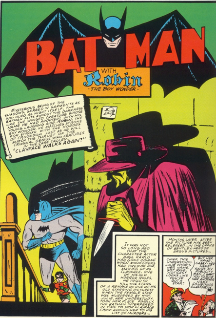 Detective Comics 49 Title Page - Clayface Walks Again