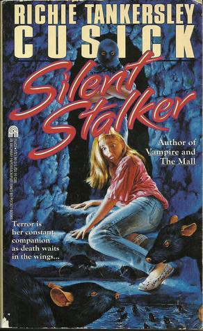 cover of Silent Stalker by R T Cusick, shows a white girl on a floor in what looks like a cave, cowering away from a bunch of rats